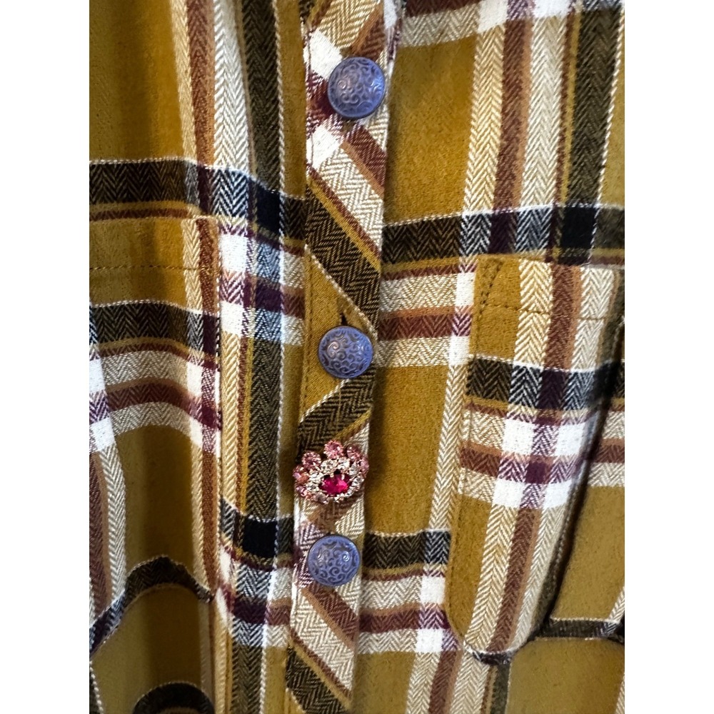 Aratta Silent Journey embroidered flannel shirt, flared sleeves - Picture 3 of 9